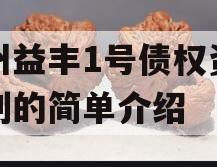 邓州益丰1号债权资产计划的简单介绍