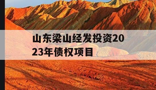 山东梁山经发投资2023年债权项目