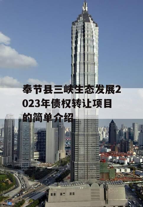 奉节县三峡生态发展2023年债权转让项目的简单介绍