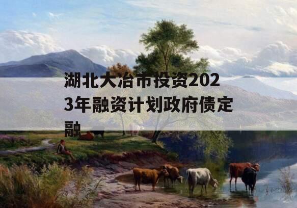 湖北大冶市投资2023年融资计划政府债定融