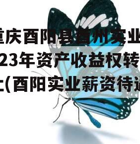 重庆酉阳县酉州实业2023年资产收益权转让(酉阳实业薪资待遇)