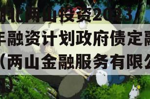 湖北两山投资2023年融资计划政府债定融（两山金融服务有限公司）
