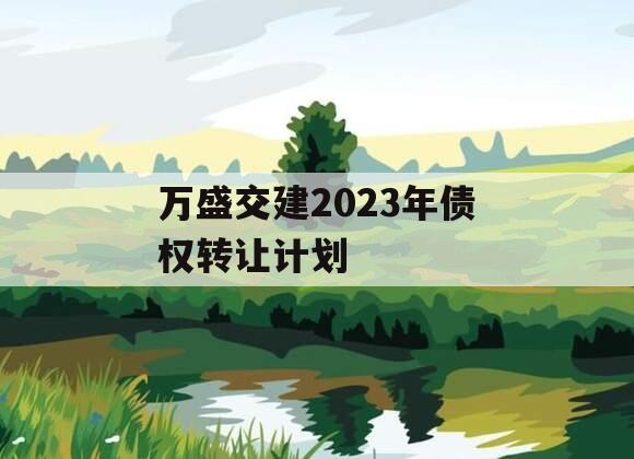 万盛交建2023年债权转让计划