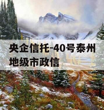 央企信托-40号泰州地级市政信