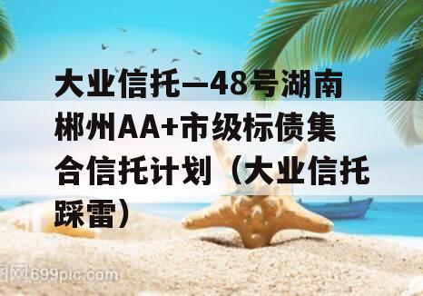 大业信托—48号湖南郴州AA+市级标债集合信托计划（大业信托踩雷）