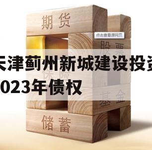 天津蓟州新城建设投资2023年债权