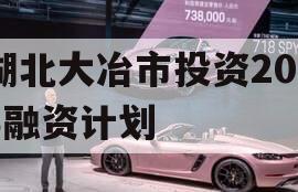 湖北大冶市投资2023融资计划
