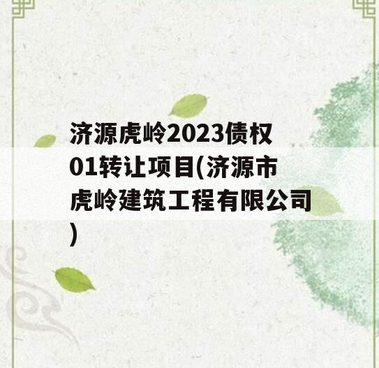 济源虎岭2023债权01转让项目(济源市虎岭建筑工程有限公司)