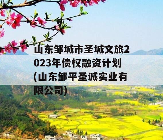 山东邹城市圣城文旅2023年债权融资计划(山东邹平圣诚实业有限公司)