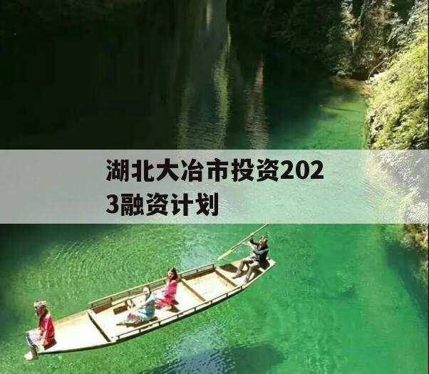 湖北大冶市投资2023融资计划