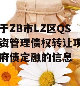 关于ZB市LZ区QS投资管理债权转让项目政府债定融的信息