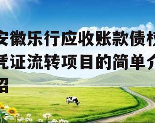 安徽乐行应收账款债权凭证流转项目的简单介绍