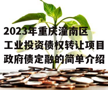 2023年重庆潼南区工业投资债权转让项目政府债定融的简单介绍