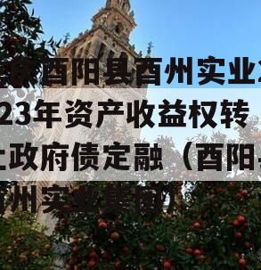 重庆酉阳县酉州实业2023年资产收益权转让政府债定融（酉阳县酉州实业集团）