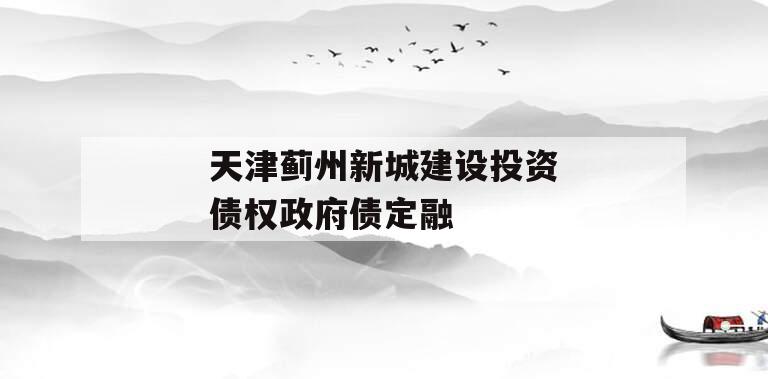 天津蓟州新城建设投资债权政府债定融
