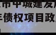 山东市中城建发展2023年债权项目政府债定融