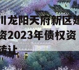 四川龙阳天府新区建设投资2023年债权资产转让