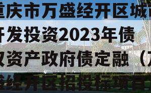 重庆市万盛经开区城市开发投资2023年债权资产政府债定融（万盛经开区招投标项目）