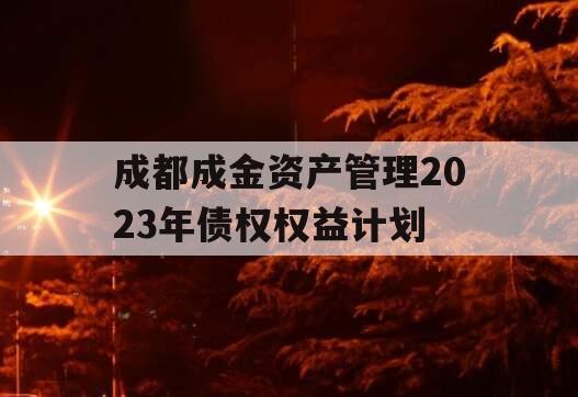 成都成金资产管理2023年债权权益计划