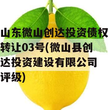 山东微山创达投资债权转让03号(微山县创达投资建设有限公司 评级)