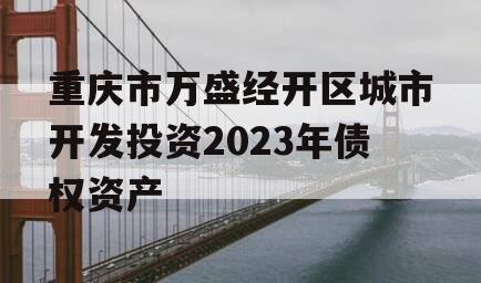 重庆市万盛经开区城市开发投资2023年债权资产