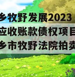 新乡牧野发展2023年应收账款债权项目(新乡市牧野法院拍卖公告)
