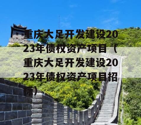 重庆大足开发建设2023年债权资产项目（重庆大足开发建设2023年债权资产项目招标）