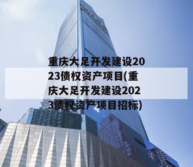 重庆大足开发建设2023债权资产项目(重庆大足开发建设2023债权资产项目招标)