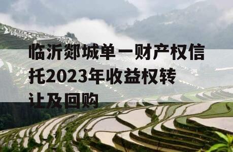 临沂郯城单一财产权信托2023年收益权转让及回购
