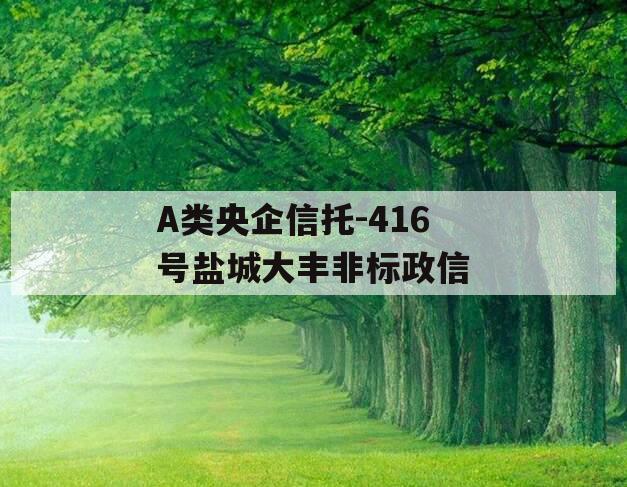 A类央企信托-416号盐城大丰非标政信