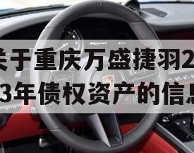 关于重庆万盛捷羽2023年债权资产的信息