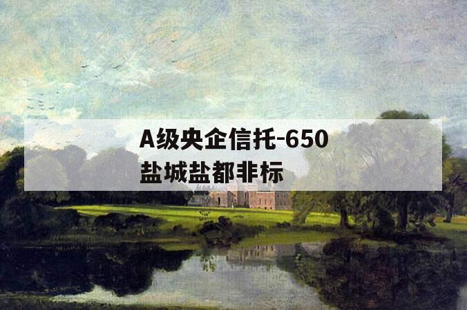 A级央企信托-650盐城盐都非标