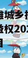 云南楚雄城乡投财产权信托受益权2023年转让项目