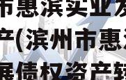 滨州市惠滨实业发展债权资产(滨州市惠滨实业发展债权资产转让)