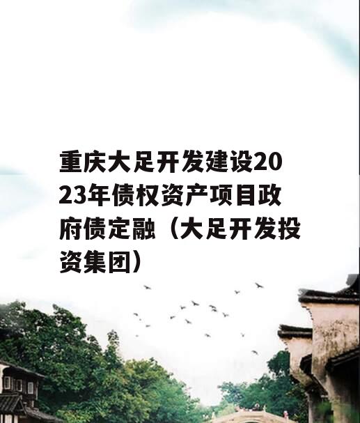 重庆大足开发建设2023年债权资产项目政府债定融（大足开发投资集团）
