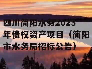 四川简阳水务2023年债权资产项目（简阳市水务局招标公告）