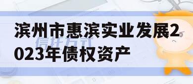 滨州市惠滨实业发展2023年债权资产