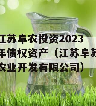江苏阜农投资2023年债权资产（江苏阜苏农业开发有限公司）