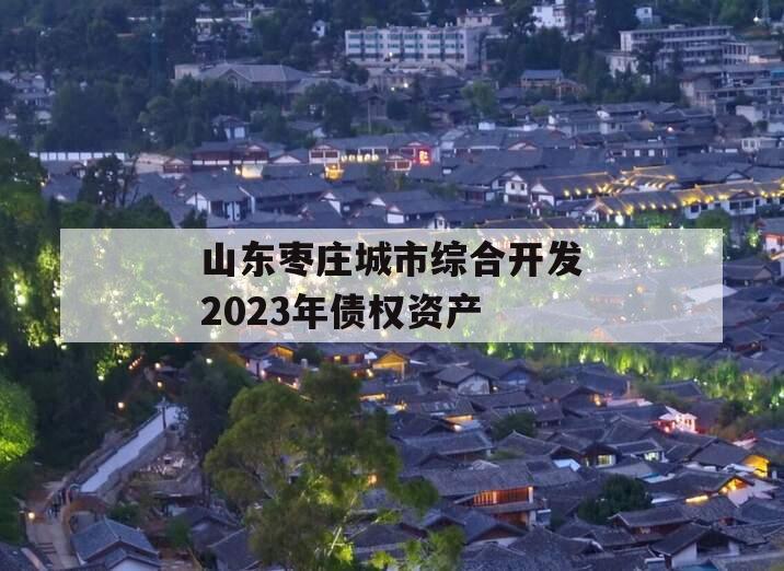 山东枣庄城市综合开发2023年债权资产