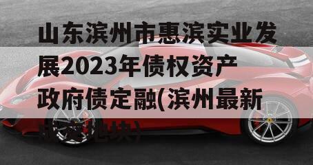 山东滨州市惠滨实业发展2023年债权资产政府债定融(滨州最新成交地块)