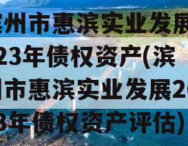 滨州市惠滨实业发展2023年债权资产(滨州市惠滨实业发展2023年债权资产评估)