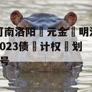 河南洛阳‮元金‬明清2023债‮计权‬划3号