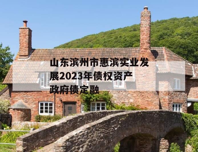 山东滨州市惠滨实业发展2023年债权资产政府债定融