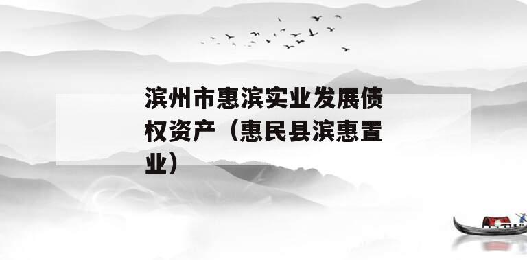 滨州市惠滨实业发展债权资产（惠民县滨惠置业）
