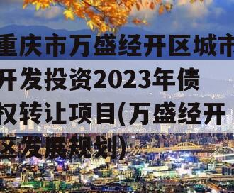 重庆市万盛经开区城市开发投资2023年债权转让项目(万盛经开区发展规划)
