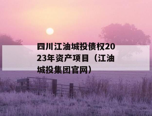 四川江油城投债权2023年资产项目（江油城投集团官网）