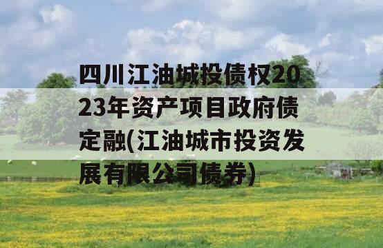 四川江油城投债权2023年资产项目政府债定融(江油城市投资发展有限公司债券)