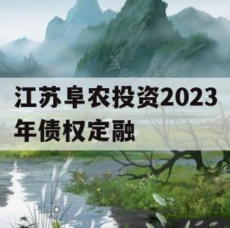 江苏阜农投资2023年债权定融