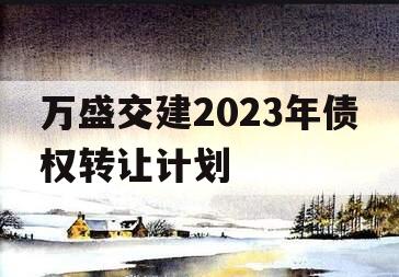 万盛交建2023年债权转让计划