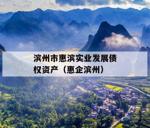 滨州市惠滨实业发展债权资产（惠企滨州）